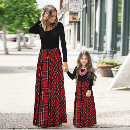 Vista 2 de PopReal - Vestidos largos con estampado floral bolsillos y manga larga de la colección Mamá y yo