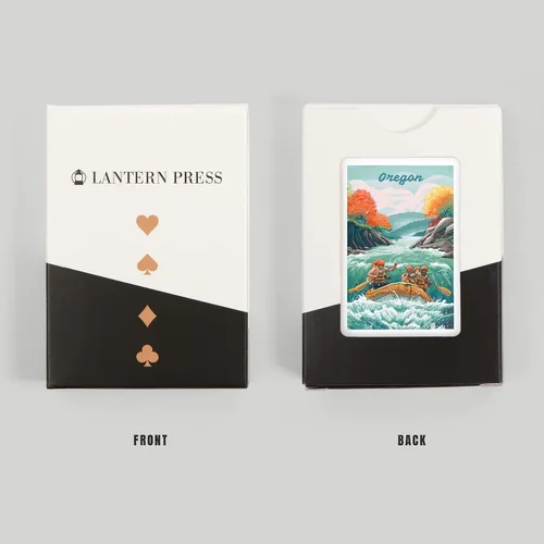 Vista 8 de Lantern Press Oregon, Seek Adventure, River Rafting, Fall, 52 Playing Cards for Adults, Poker Size Card Deck