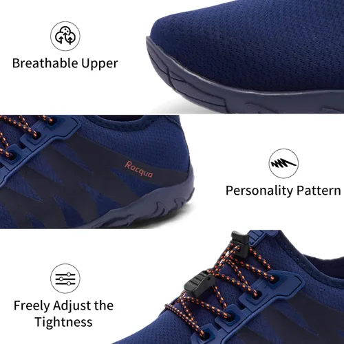 Vista 4 de Racqua Zapatos de agua para hombre y mujer, de secado rápido, zapatos acuáticos ligeros, zapatos de playa descalzos para nadar