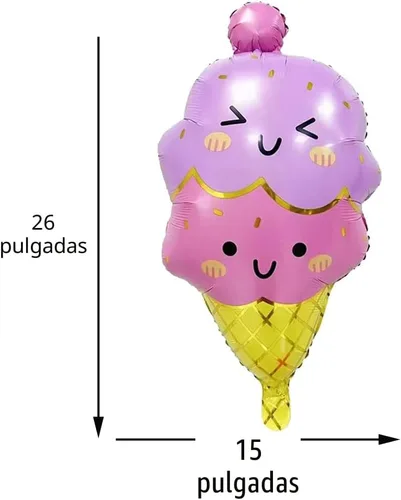 Vista 5 de 6 globos grandes de Mylar de helado para verano, decoración de fiesta de cumpleaños de Hawaii Luau