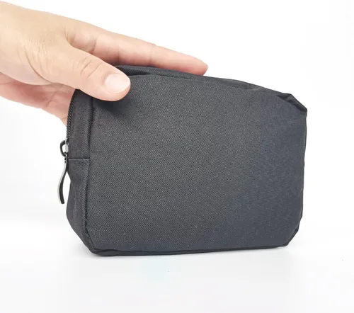 Vista 6 de Pequeña bolsa de maquillaje para bolso, paquete de 2 bolsas de viaje con cremallera, mini organizador portátil versátil para artículos de tocador