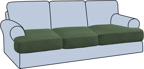 Vista 37 de H.VERSAILTEX Funda elástica para sillón con cojín en forma de T, fundas de cojín en T para sillón y sofá de sala de estar, funda para sofá, funda