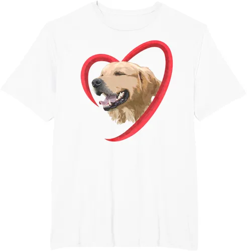 Vista 10 de Golden Retriever Corazón, regalo para ella, camiseta del día de San Valentín, Negro