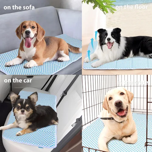 Vista 5 de Tapete refrescante para perros pequeños, almohadilla ortopédica de espuma viscoelástica de 24 x 18 pulgadas para verano, QMAX>0.5, almohadilla