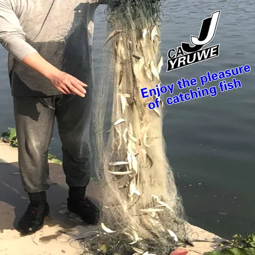 Vista 6 de Folding Fish Sticky Net Three Layer Mesh Nylon Floating Fishing Net Automatically Trap Catch Stick More Fish Easily Portable Folded Reuse Durable