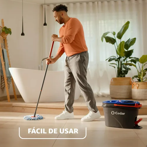 Vista 2 de O-Cedar EasyWring RinseClean - Recambio de microfibra para trapeador giratorio, 1 paquete, color azul