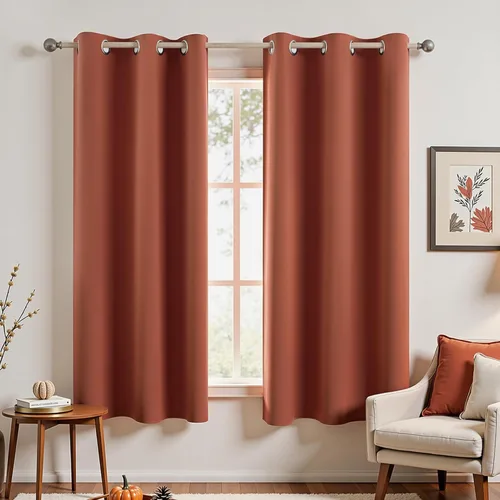 Vista 45 de KOUFALL Cortinas de Baño Aqua para Ventana, Juego de 2 Paneles Decoración Costera Cortinas Cortas Opacas para Ventana Pequeña de Cocina Puerta