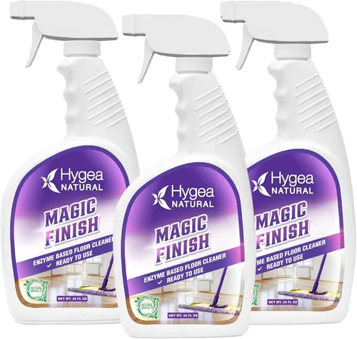 Vista 7 de Hygea Natural Magic Finish - Limpiador de suelos a base de enzimas sin químicos, sin enjuague, fórmula biodegradable, elimina la acumulación