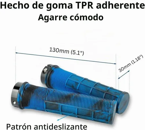Vista 2 de Empuñaduras de bicicleta para manillar de bicicleta - Cómodos agarres de bloqueo para bicicleta de montaña, BMX, disponibles en múltiples opciones