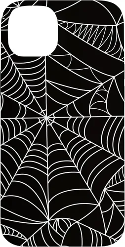 Vista 15 de iPhone 12/12 Pro blanco y negro araña web Único estuche de Halloween de Artsy moderno