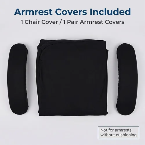 Vista 7 de WOMACO Fundas para silla de oficina, funda elástica para silla de computadora con fundas para reposabrazos, fundas universales para silla de jefe