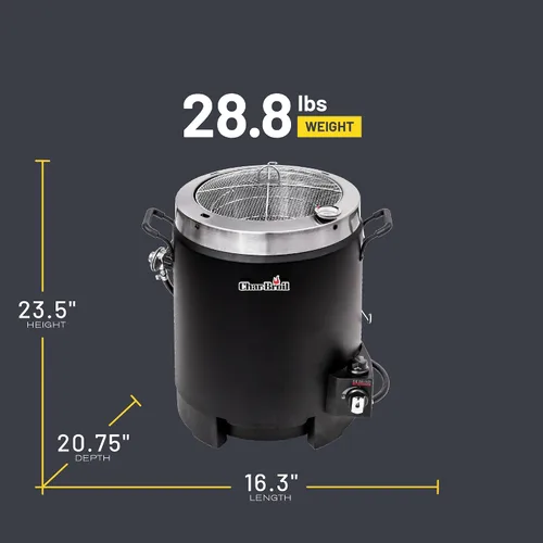Vista 6 de Charbroil® La Gran Facilidad® TRU-Tecnología de Cocina Infrarroja™ Freidora de Pavo de Gas Propano de Acero Inoxidable Sin Aceite, Negra - 17102065