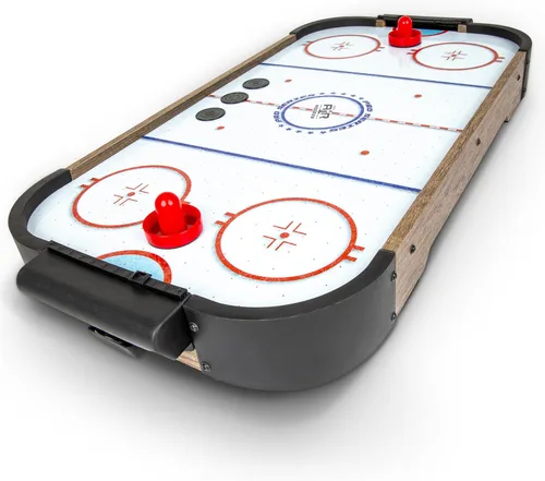 Vista 8 de GoSports Juego de hockey de aire de mesa de 30 pulgadas para niños, mesa de juego portátil, funciona con pilas, color negro