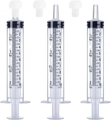 Vista 15 de Jeringa de 1 ml para líquido, oral, laboratorios científicos, medición, dispensación, con tapa - Paquete de 3 jeringas de 1 ml