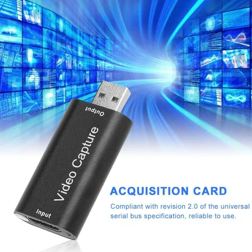 Vista 4 de Hilitand USB 2.0 FHD 1080P@60fps Tarjeta de captura de audio y vídeo Caja grabadora adaptador para transmisión en vivo, enseñanza