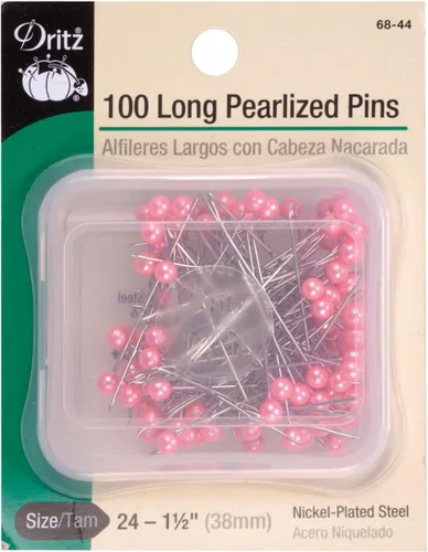 Vista 11 de Dritz 68-9 pines perlados, largos, blancos, 1-1/2 pulgadas (100 unidades)