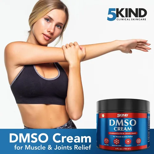 Vista 9 de 5Kind DMSO Crema para aliviar el dolor, 4 onzas líquidas, 99.9% DMSO puro grado farmacéutico, aloe vera, magnesio, árnica y mentol, alivio tópico