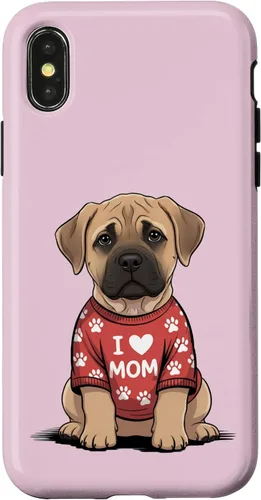 Vista 5 de Womens I Love Mom Bullmastiff Dog Mother's Day Mastiff Mom Case for iPhone 17