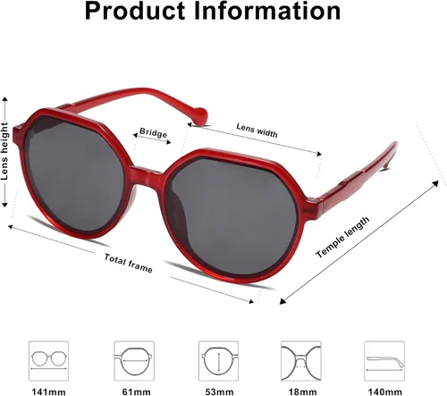 Vista 4 de Allarallvr Gafas de sol redondas hexagonales de moda para mujer diseño inspirado en la moda gafas de sol de sol AR82001