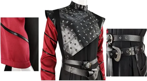 Vista 6 de Disfraz de Daemon Targaryen para hombre, disfraz de guerrero de Halloween, traje de gabardina