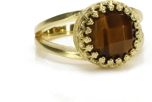 Vista 3 de Delicado anillo de ojo de tigre Anillos delicados artesanales, anillos de moda, anillos apilables Anillos de piedra personalizados Regalos