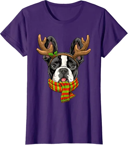 Vista 8 de Camiseta de Navidad para perro Bulldog Francés, Negro, S