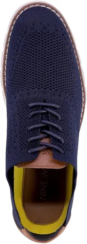 Vista 4 de NINE WEST Zapatos de punta de ala para hombre zapatos casuales para hombre zapatos Oxford de punto elástico con cordones para hombre zapatos de moda