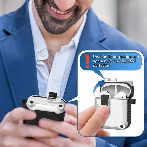 Vista 7 de RFUNGUANGO Fundas protectoras para Airpods de 2ª y 1ª generación, color 2º -Blanco