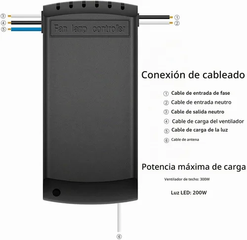 Vista 5 de Interruptor de ventilador WiFi inteligente, ventilador de techo y kit de control remoto de luz, controlador WiFi compatible con Alexa Google