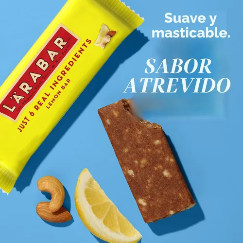 Vista 6 de Larabar - Barra de limón, barra vegana de frutas y nueces sin gluten, barras de 1.6 onzas, 18 unidades 6 ingredientes reales, dátiles, almendras