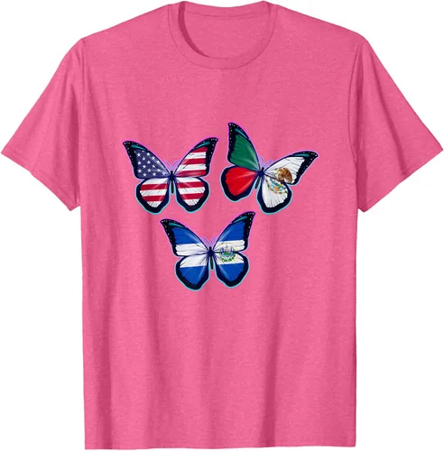 Vista 39 de Multiculti Heritage. Camiseta El Salvador México y Estados Unidos