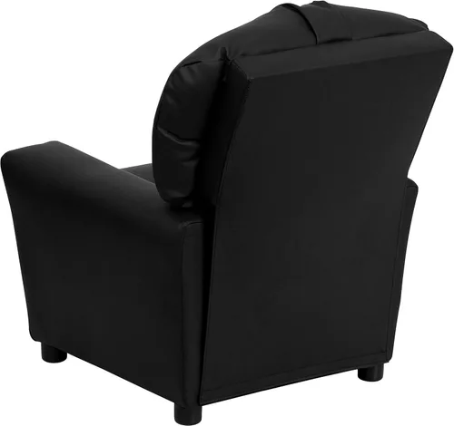 Vista 9 de Flash Furniture Chandler LeatherSoft - Silla reclinable para niños con portavasos y reclinable de seguridad, silla reclinable contemporánea