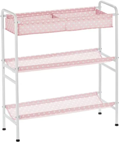 Vista 6 de mDesign Marco de metal de 3 niveles, carrito organizador vertical de almacenamiento de juguetes para dormitorio de niños/niños, sala de juguetes