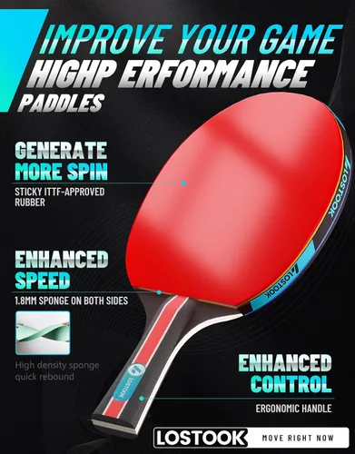 Vista 4 de Professional Ping Pong Paddles Set of 2/4 with Portable Oxford Cloth Ping Pong Case and 3 Star Balls, Table Tennis Paddles for Adults and Family