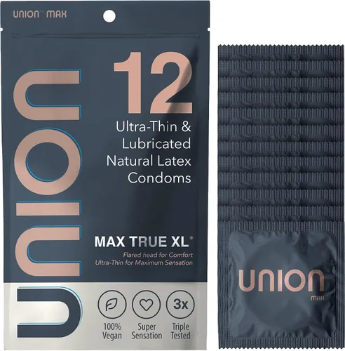 Vista 9 de UNION SNUG (49mm) 36 unidades, Látex natural, Ultradelgado, Lubricado, Varilla recta
