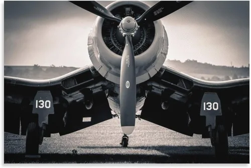 Vista 9 de F4U Pirate Fighter US Navy Aircraft Flight Militar Retro Fotografía en blanco y negro Aviati lienzo arte de pared impresiones para decoración