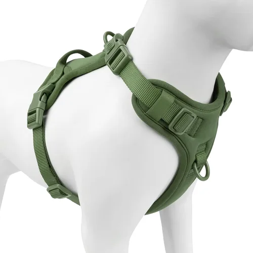 Vista 13 de Arnés para perro sin tirones, chaleco para cachorro con clip frontal para perros pequeños, medianos y grandes (negro, XS)
