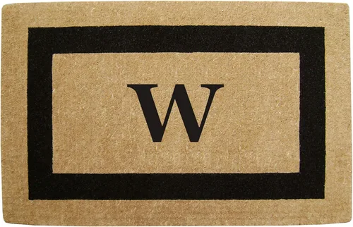 Vista 55 de Tapete de fibra de coco natural, para puerta de entrada, rectangular, resistente, para patio, atrapador de suciedad antideslizante, decoración