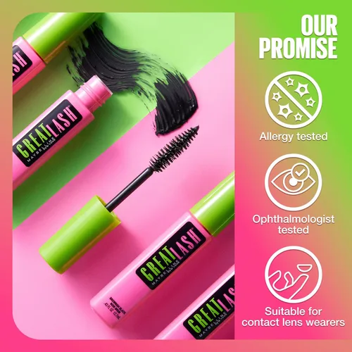 Vista 7 de Máscara a prueba de agua Great Lash de Maybelline, 0.44 Fl. Oz., Muy negro