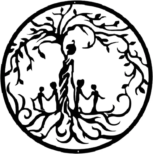 Vista 4 de sitfe Árbol de la vida de metal – Arte de pared para madre con niños, esculturas colgantes, decoración del hogar, árbol de la vida, decoración