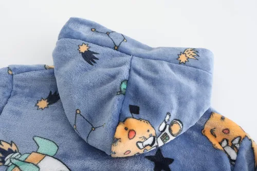 Vista 86 de E.W Apparel Bata de baño de forro polar con capucha para niños, bata suave y mullida para niños pequeños