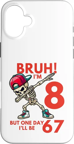 Vista 23 de Bruh I'm 8 But One-Day I'll Be 67 Retro 8th Birthday Kids Case for iPhone 17