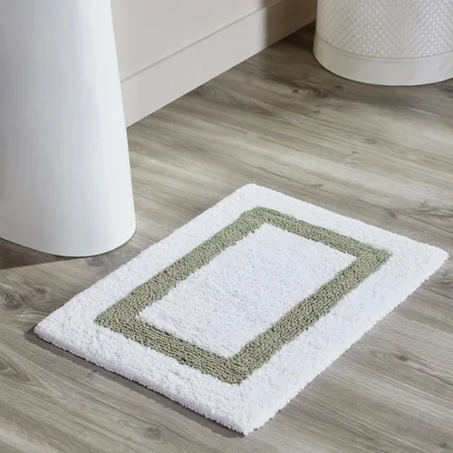 Vista 14 de Better Trends - Alfombra de baño 100% algodón reversible, altamente absorbente y lavable a máquina, suave, tapete de ducha para piso de baño