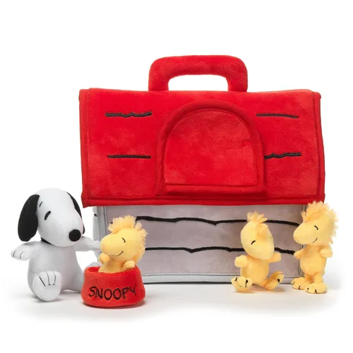 Vista 4 de Lambs & Ivy Juego clásico de casa de perro de peluche Snoopy con 5 juguetes