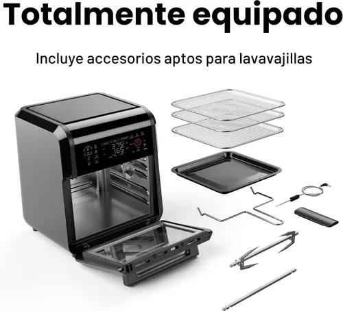 Vista 8 de CHEFMAN ExacTemp™ - Freidora de aire 5 en 1 de 12 cuartos de galón con termómetro de cocción inteligente integrado, 28 ajustes preestablecidos