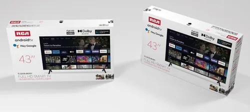 Vista 9 de RCA Smart TV Android FHD de 43 pulgadas, pantalla LED sin marco con HDR10, Wi-Fi y Bluetooth, Google Assistant integrado, compatible con Alexa