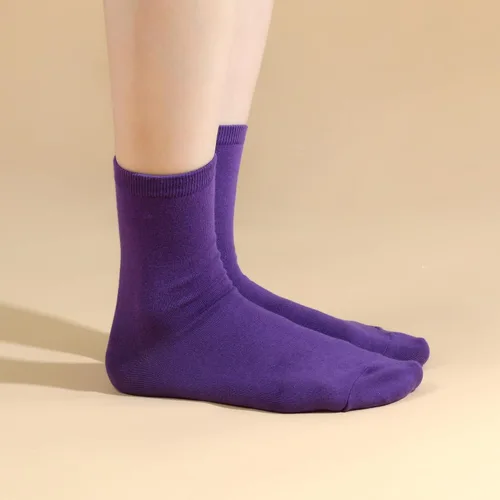 Vista 7 de kikiya socks Calcetines de cuello redondo para mujer, 4-6 pares de calcetines coloridos de algodón a rayas con diseño de arco iris y lunares