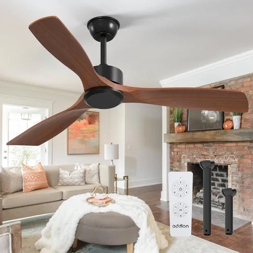 Vista 15 de addlon Ventiladores de techo de madera maciza de 42 pulgadas con luces