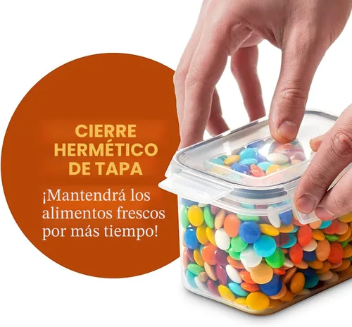 Vista 5 de Juego de 24 recipientes herméticos para almacenamiento de alimentos, recipientes de plástico transparente sin BPA para cocina y despensa con tapas