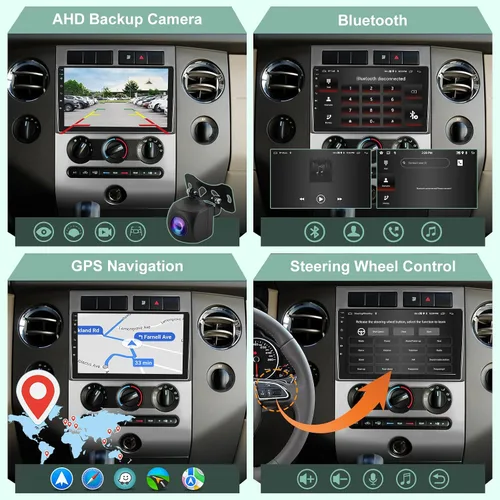 Vista 5 de [2G+64G] Radio de coche Android para Ford Expedition 2007-2017 (solo para A/C manual), estéreo de pantalla táctil de 9 pulgadas, Carplay/Android